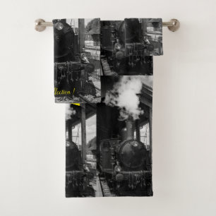 Modern Art Train Picture Family Popular Best Bath Towel Set
