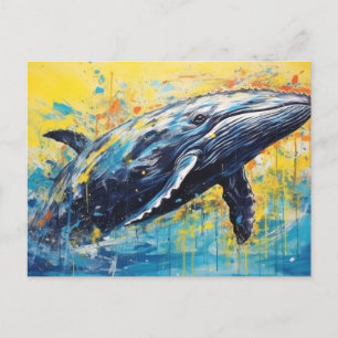 Modern Art Whale Painting  Postcard