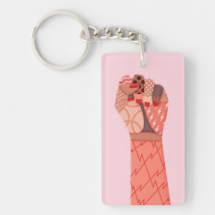 Modern Art Womens Protest Keychain