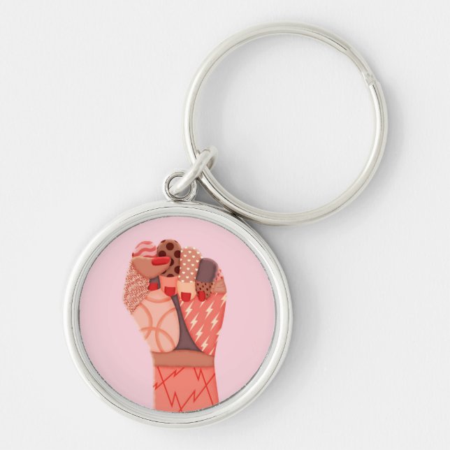 Modern Art Womens Protest Keychain (Front)