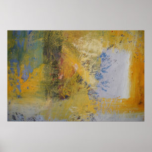 Modern Art Yellow Abstract Art Paint Print Poster