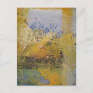 Modern Art Yellow Abstract Art Painting Postcard