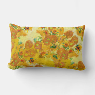 Modern Art Yellow Orange Sunflowers Oil Painting Lumbar Pillow