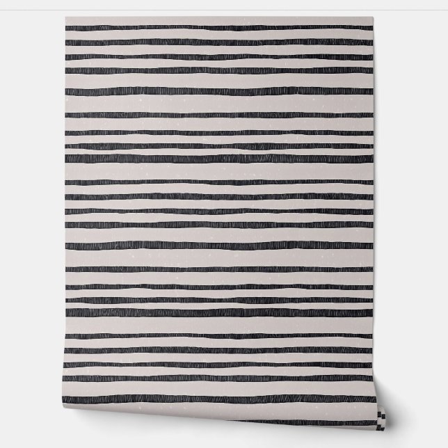 Modern Artisan: Bold Black Stripes Wallpaper (Unrolling)