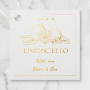 Modern Artisan Lemon Wedding Limoncello Bottle  Favour Tags
