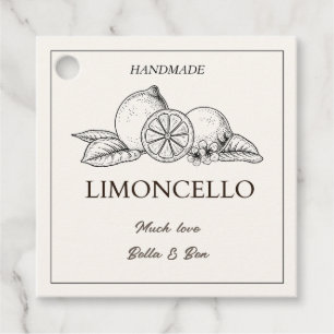 Modern Artisan Lemon Wedding Limoncello Bottle  Favour Tags