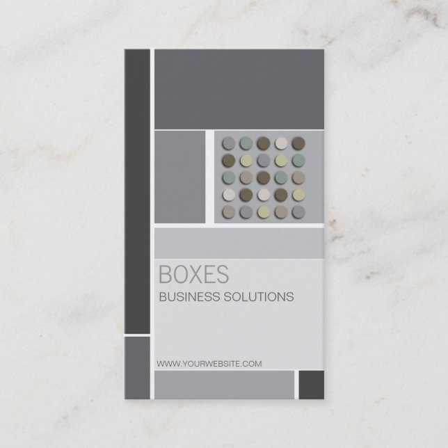 Modern Artist Abstract Grid Monochrome Fuzzy Dots Business Card (Front)