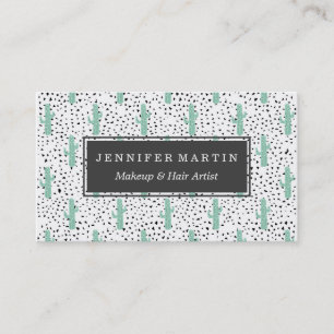 Modern Artistic Abstract Cactus and Triangles Business Card