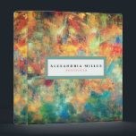 Modern Artistic Abstract | Name & Subject Binder<br><div class="desc">Modern professional portfolio binder features an artistic watercolor brushstroke design in a multicolored palette. Custom name and subject presented in a complimentary frame with turquoise and orange accents. Shown with a custom name and portfolio subject in modern typography, this personalized binder is designed with custom text. You can customize by...</div>