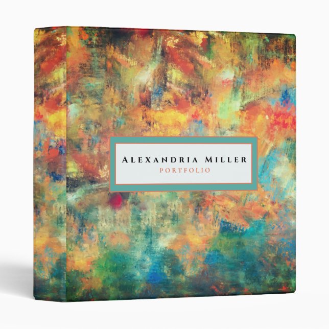 Modern Artistic Abstract | Name & Subject Binder (Front/Spine)