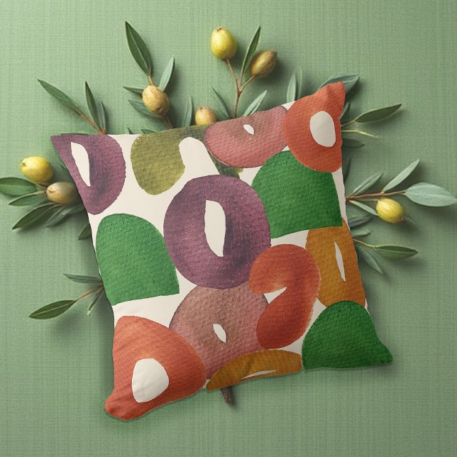 Modern Artistic Autumn Colourful Pattern Throw Pillow (Creator Uploaded)