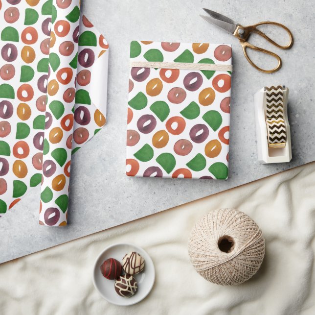 Modern Artistic Autumn Colourful Pattern Wrapping Paper (Crafts)