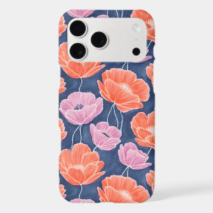 Modern Artistic Coral Pink Poppies Floral