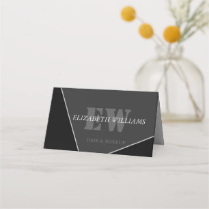 Modern Artistic Grey Black Monogram Appointment Ca