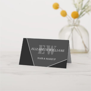 Modern Artistic Grey Black Monogram Appointment Ca Card