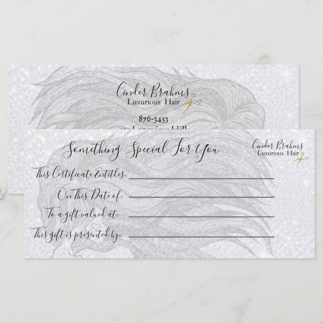Modern Artistic Grey Gift Certificate (Front/Back)