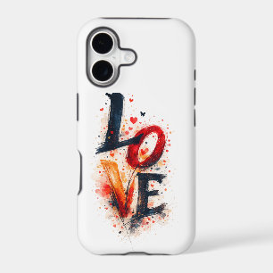Modern Artistic LOVE Typography iPhone Case Hand