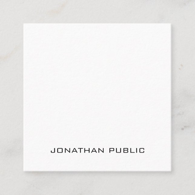 Modern Artistic Minimal Professional Template Luxe Square Business Card (Front)