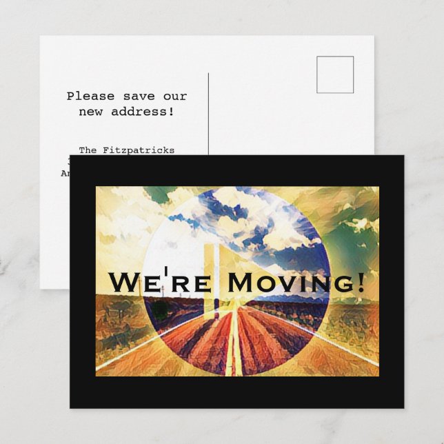 Modern Artistic Moving Announcement New Address (Front/Back)