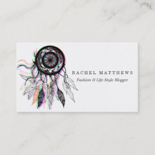 Modern Artistic Native American Dreamcatcher Business Card