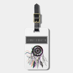 Modern Artistic Native American Dreamcatcher Luggage Tag