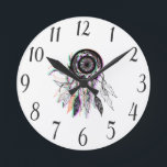 Modern Artistic Native American Dreamcatcher Round Clock<br><div class="desc">This modern and cool artistic Native American dreamcatcher is perfect for the trendy and stylish individual. Its contemporary and simple print is great for many gifts and occasions. Enjoy this ethnic and artsy design for your next purchase; for yourself,  your friends,  or your family.</div>
