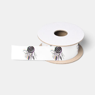 Modern Artistic Native American Dreamcatcher Satin Ribbon