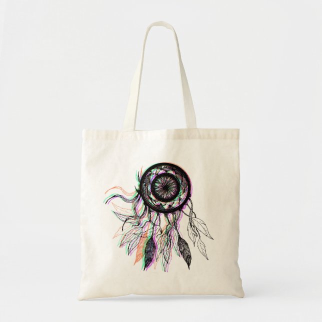 Modern Artistic Native American Dreamcatcher Tote Bag (Front)