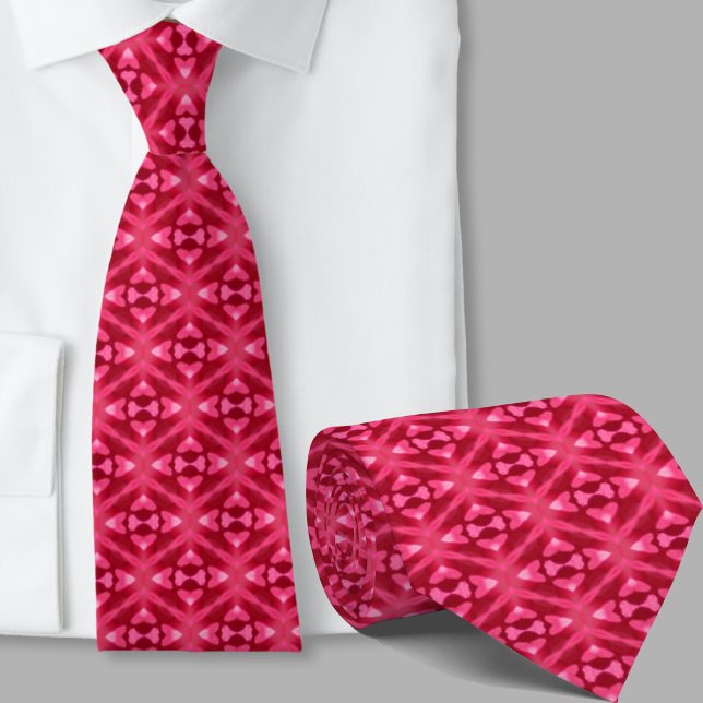 Modern Artistic Pink Geometric Pattern Necktie (Creator Uploaded)
