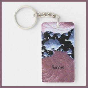 Modern Artistic Pink Purple  Keychain