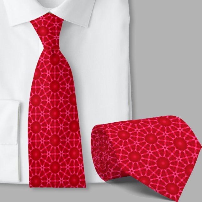 Modern Artistic Red Pattern Necktie (Creator Uploaded)