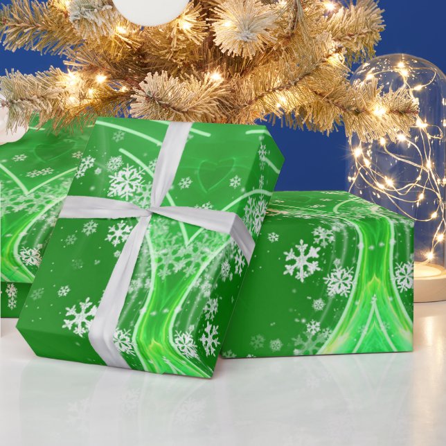 Modern artistic snow flakes WRAPPING PAPER (Holidays)