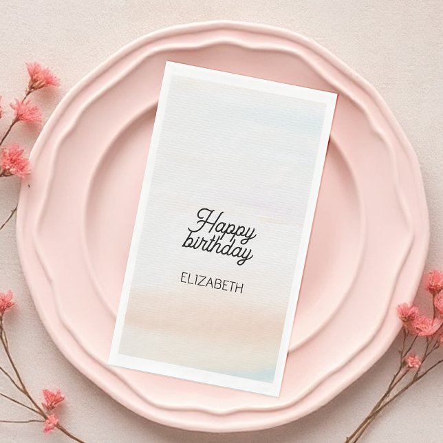 Modern Artistic Soft Rainbow Birthday Napkin (Creator Uploaded)