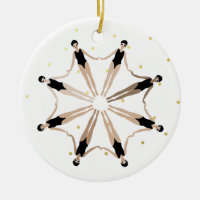 Modern Artistic Synchronized Swimmers Gold Dots  