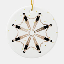 Modern Artistic Synchronized Swimmers Gold Dots  