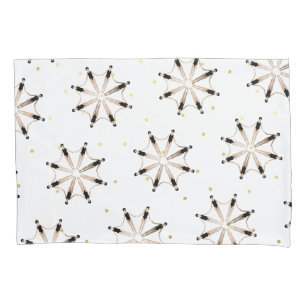 Modern Artistic Synchronized Swimmers Gold Dots  Pillowcase