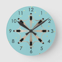 Modern Artistic Synchronized Swimmers Gold Dots  