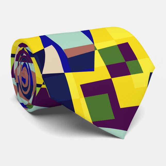 Modern Artistic Terrazzo Style Pattern Tie (Rolled)