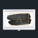 Modern Artistic Watercolor and Gold Business Card Holder<br><div class="desc">Cool stylish watercolor and gold texture business card. Customizable!</div>