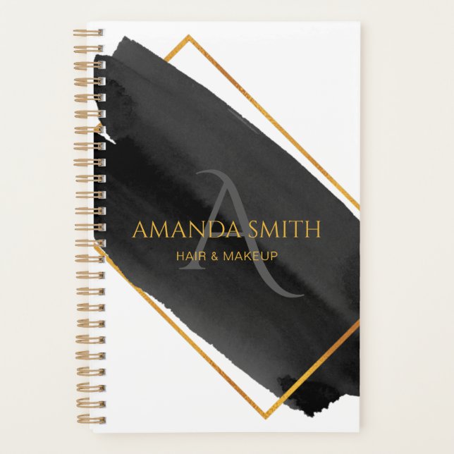 Modern Artistic Watercolor and Gold  Planner (Front)