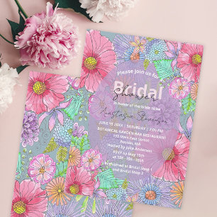 Modern Artistic Watercolor Floral Bridal Shower  Invitation