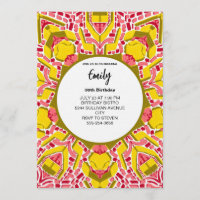 Modern Artistic Yellow & Pink Abstract Pattern