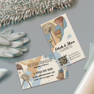 Modern Artsy Colour Splash Professional Cleaner Business Card