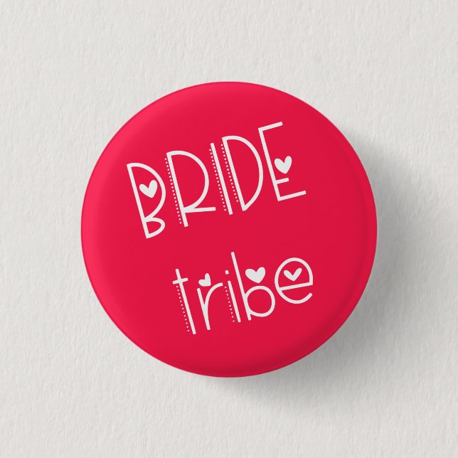 Modern Arty Font Bride Tribe Angled Typography 1 Inch Round Button (Front)