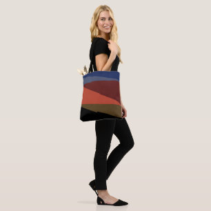 Modern ascending asymmetrical triangle pattern  tote bag