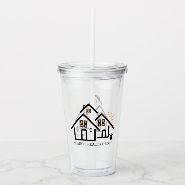 Modern Ask Me About Real Estate  Acrylic Tumbler (Front)