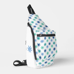 Modern AsteriskS Ocean Colours On White-Personaliz Sling Bag