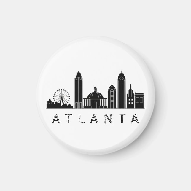 Modern Atlanta Georgia Stylized  Skyline Magnet (Front)