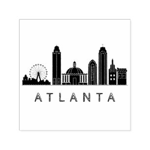 Modern Atlanta Georgia Stylized Skyline Self-inking Stamp