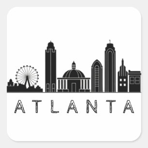Modern Atlanta Georgia Stylized  Skyline Square Sticker